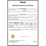 Certificado de control de calidad